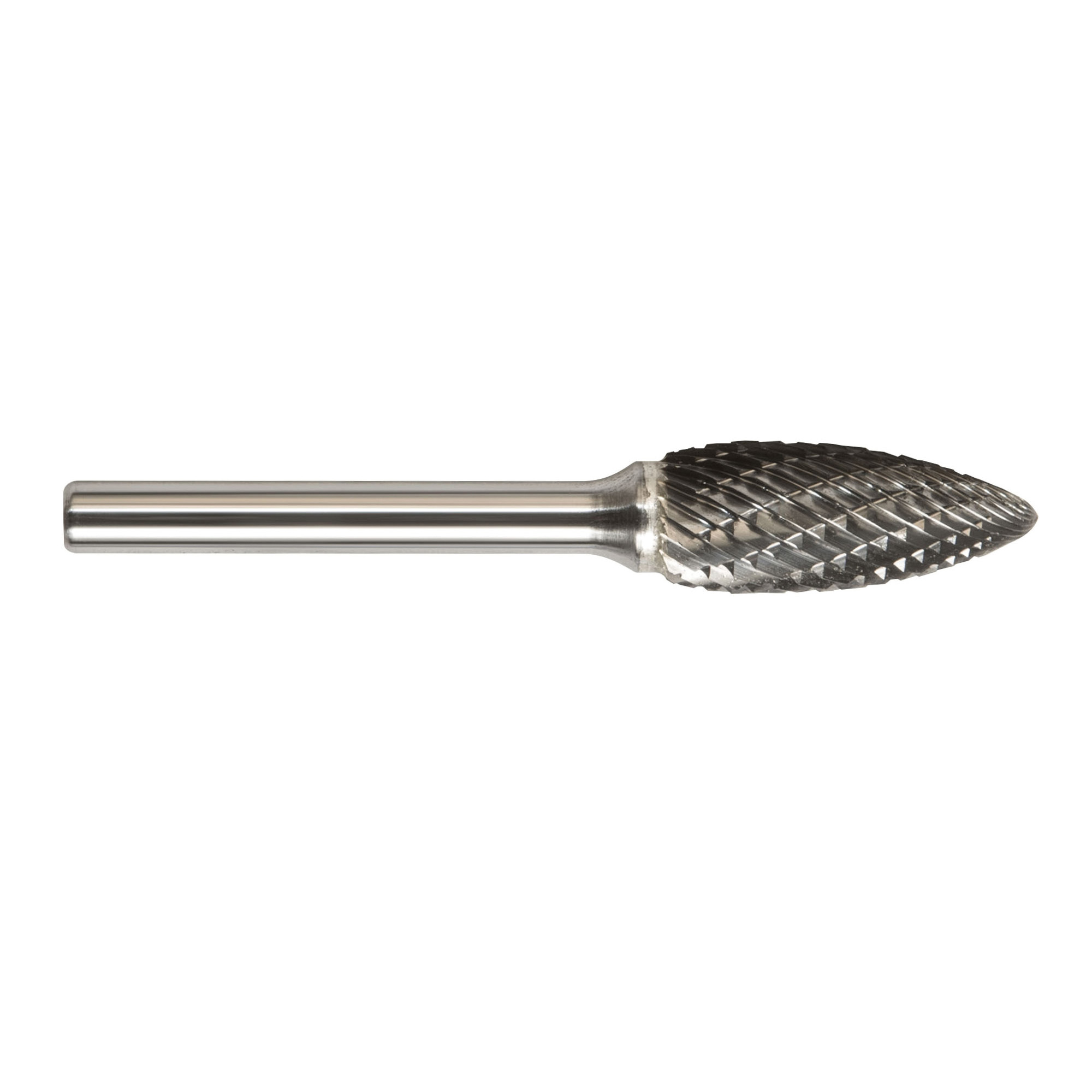 Magnum 7H116ADC 7000H Carbide Burr, Flame Head, 1/4 in Dia Head, 1/2 in L of Cut, Double Cut - Carbide Burrs